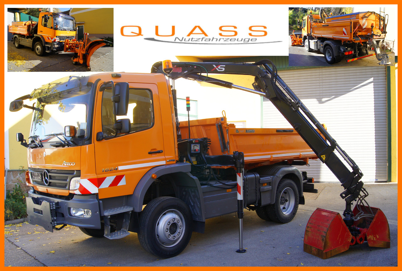 MERCEDES-BENZ ATEGO 1624 4x4/TÜV/Euro 5/HIAB/MEILLER/Winterdienst/Streuer/Schneepflug - Caminhão grua: foto 1 MERCEDES-BENZ ATEGO 1624 4x4/TÜV/Euro 5/HIAB/MEILLER/Winterdienst/Streuer/Schneepflug - Caminhão grua: foto 1