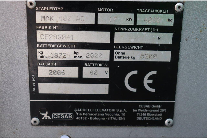 Empilhadeira elétrica Cesab Mak 400 AC: foto 17 Empilhadeira elétrica Cesab Mak 400 AC: foto 17
