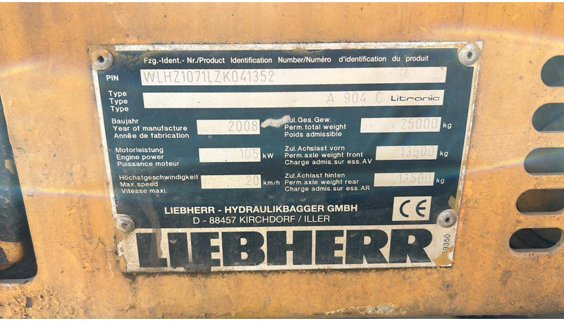 Liebherr A 904 C - Escavadeira de rodas: foto 5 Liebherr A 904 C - Escavadeira de rodas: foto 5