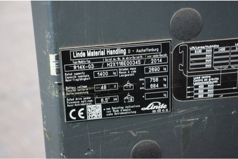 Empilhador retráctil Linde R14X-03: foto 16