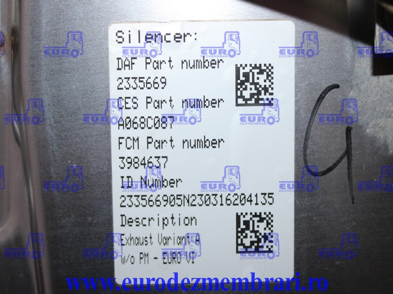 TOBA ESAPAMENT CATALIZATOR DAF XF XG EURO 6 2335669, 2327462, 2398002 - Conversor catalítico de Caminhão: foto 5 TOBA ESAPAMENT CATALIZATOR DAF XF XG EURO 6 2335669, 2327462, 2398002 - Conversor catalítico de Caminhão: foto 5