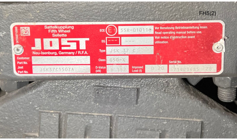 Jost JSK 37 C - Quinta-roda: foto 2 Jost JSK 37 C - Quinta-roda: foto 2