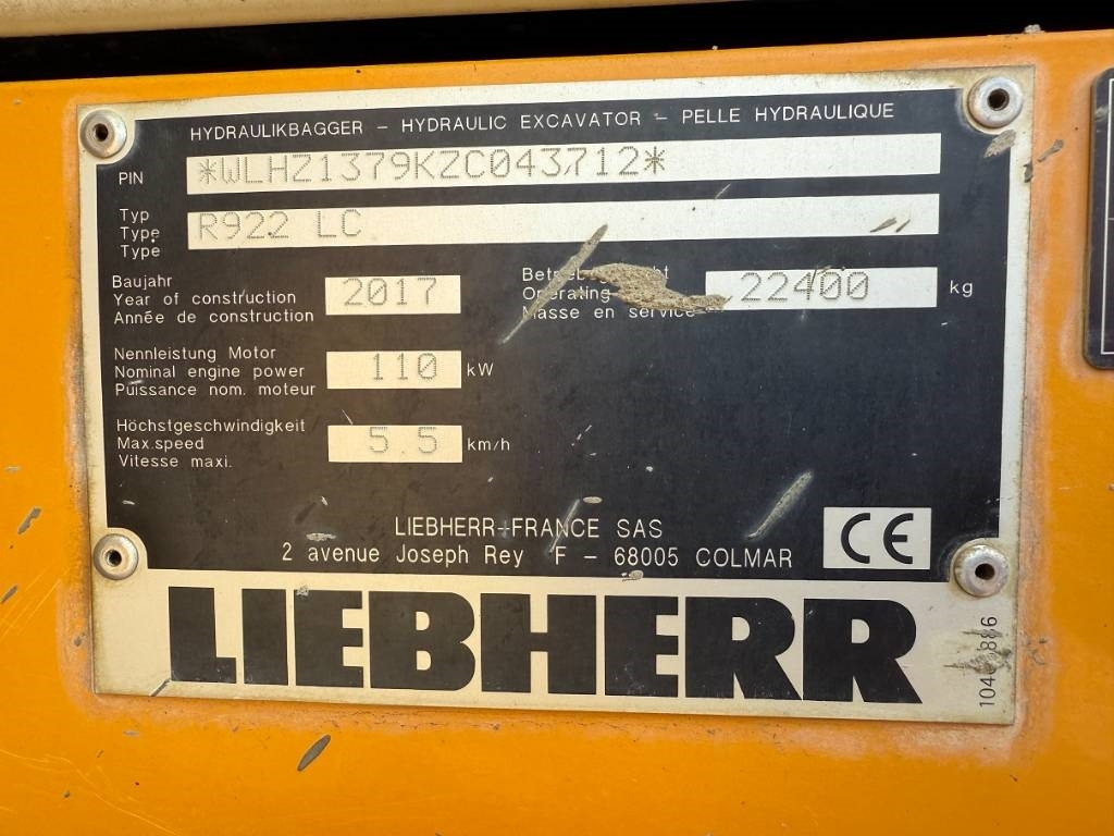 Liebherr R 922 LC - Escavadora de rastos: foto 2 Liebherr R 922 LC - Escavadora de rastos: foto 2