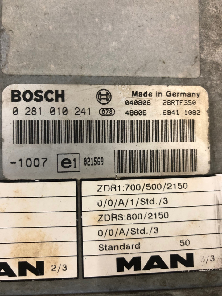 CENTRALINA EDC - RIF. BOSCH 0281010241 - RIF. MAN 51116157267 - Centralina electrónica: foto 2 CENTRALINA EDC - RIF. BOSCH 0281010241 - RIF. MAN 51116157267 - Centralina electrónica: foto 2