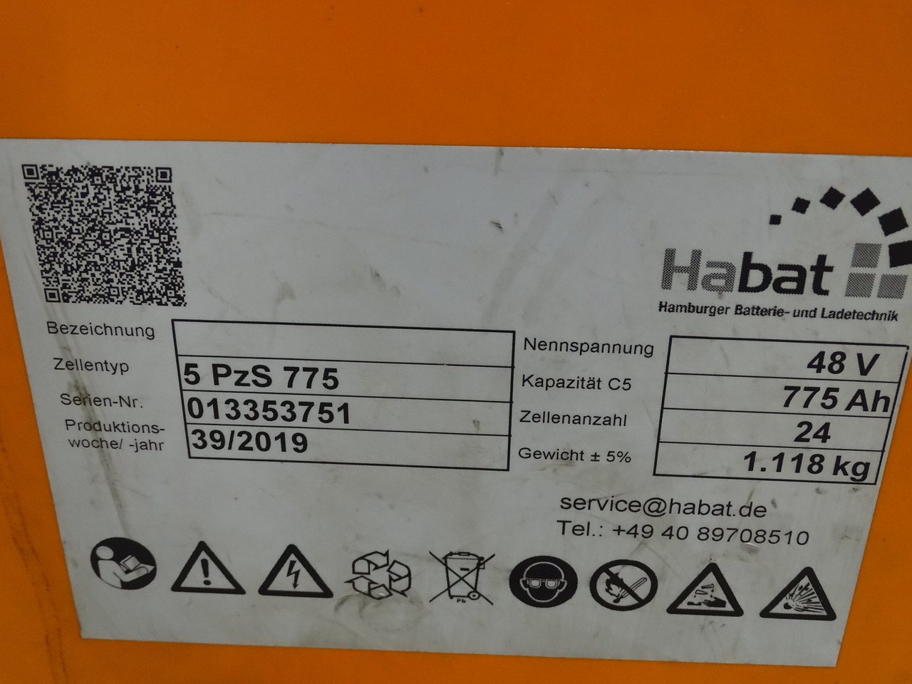 Habat 48V775AH - Bateria automotiva de Equipamento de movimentação: foto 4 Habat 48V775AH - Bateria automotiva de Equipamento de movimentação: foto 4
