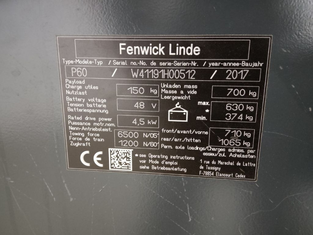 Linde P60 - Trator elétrics: foto 5 Linde P60 - Trator elétrics: foto 5