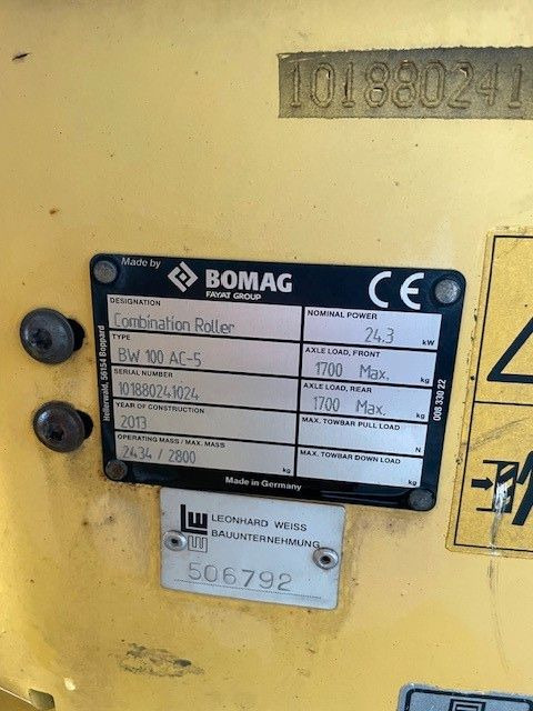 Rolo combinado BOMAG BW 100 AC-5: foto 9 Rolo combinado BOMAG BW 100 AC-5: foto 9