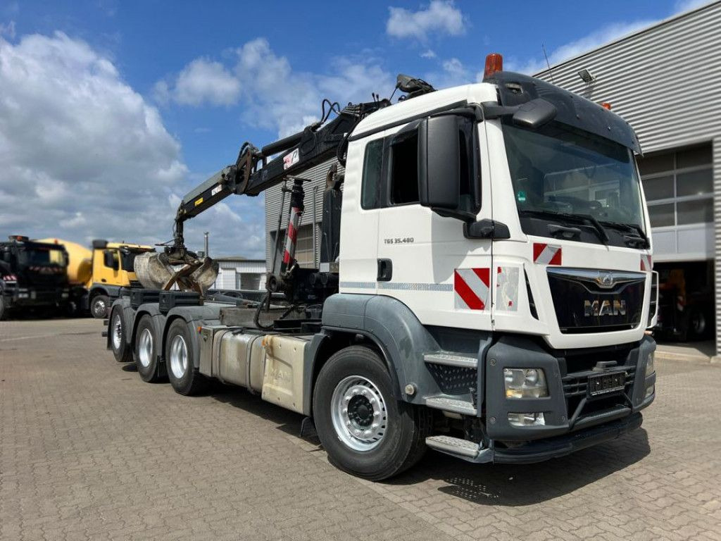 MAN TG-S 35.480 8x4 BL Abrollkipper mit Kran Penz-15 - Caminhão polibenne, Caminhão grua: foto 2 MAN TG-S 35.480 8x4 BL Abrollkipper mit Kran Penz-15 - Caminhão polibenne, Caminhão grua: foto 2